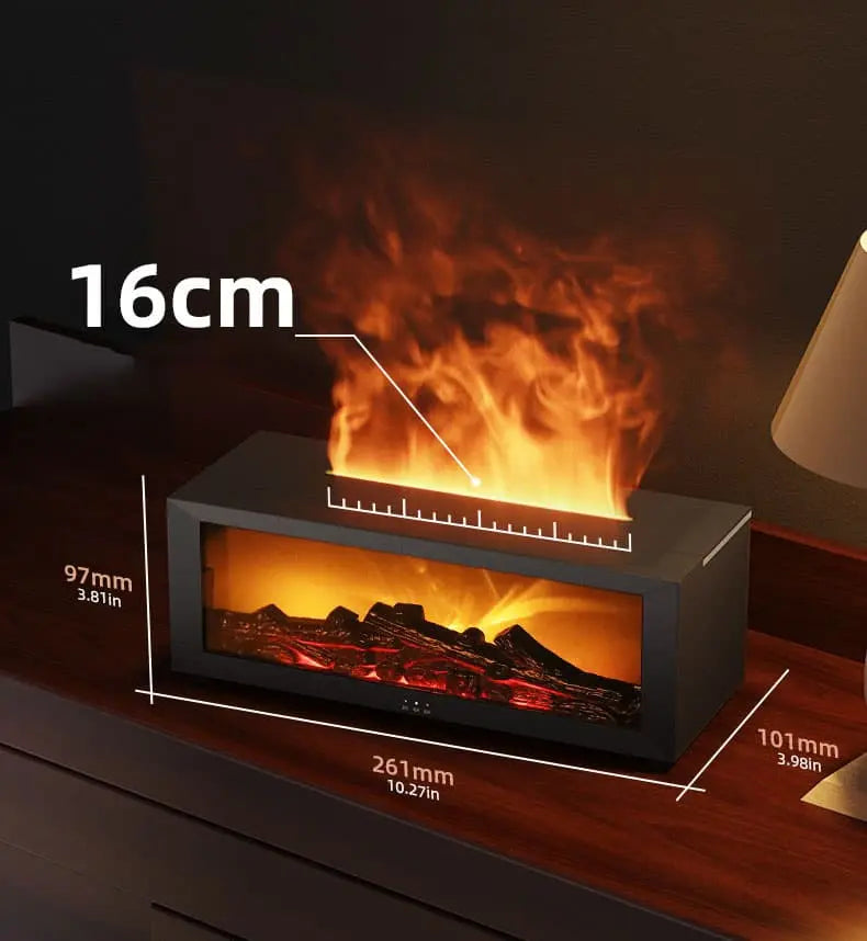 150ml White Humidifier with Fireplace Flames, 7-Color LED, Aromatherapy Diffuser, Remote Control, 3-Level Timer, Quiet Operation Wholesale Hub