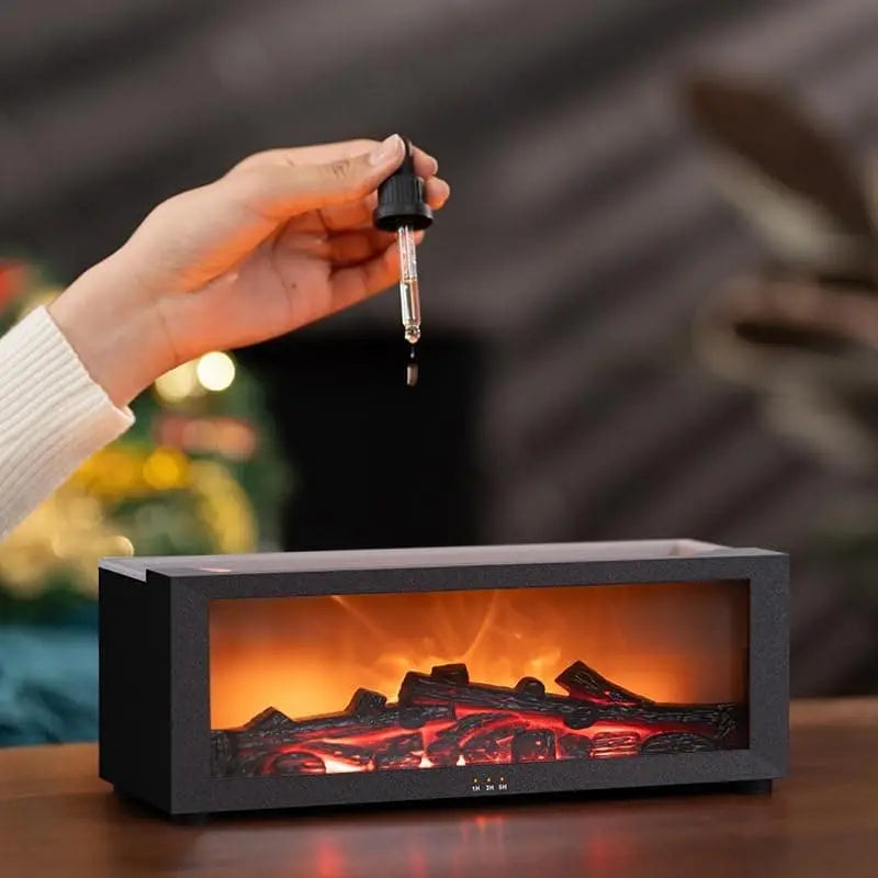 150ml White Humidifier with Fireplace Flames, 7-Color LED, Aromatherapy Diffuser, Remote Control, 3-Level Timer, Quiet Operation Wholesale Hub