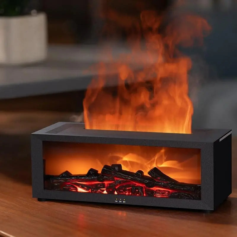 150ml White Humidifier with Fireplace Flames, 7-Color LED, Aromatherapy Diffuser, Remote Control, 3-Level Timer, Quiet Operation Wholesale Hub