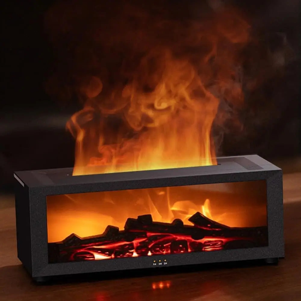 150ml White Humidifier with Fireplace Flames, 7-Color LED, Aromatherapy Diffuser, Remote Control, 3-Level Timer, Quiet Operation Wholesale Hub