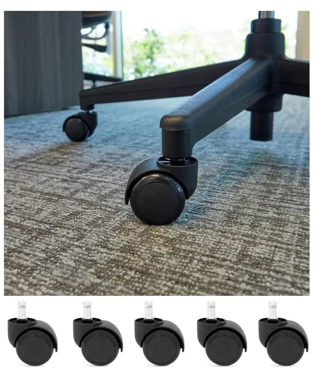 5-Pack Silent Office Chair Wheels, 11 mm Wholesale Hub