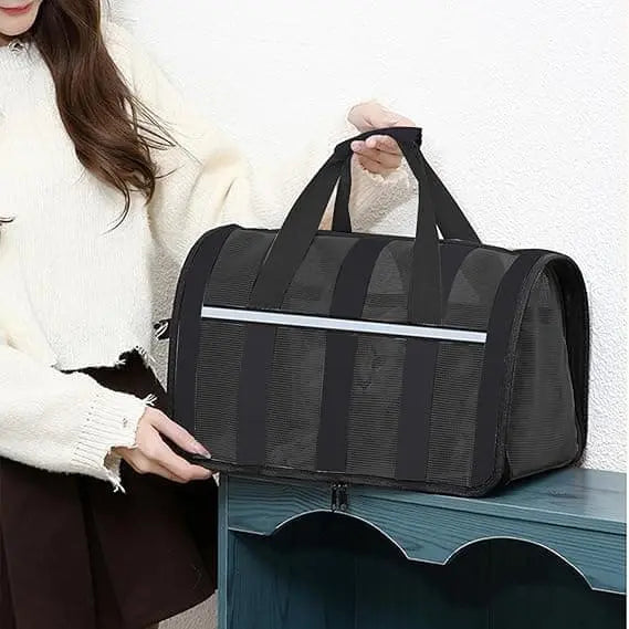 1 Pack Foldable Pet Carrier Bag for Cats and Dogs, Soft Breathable Travel Bag, Black, M Wholesale Hub