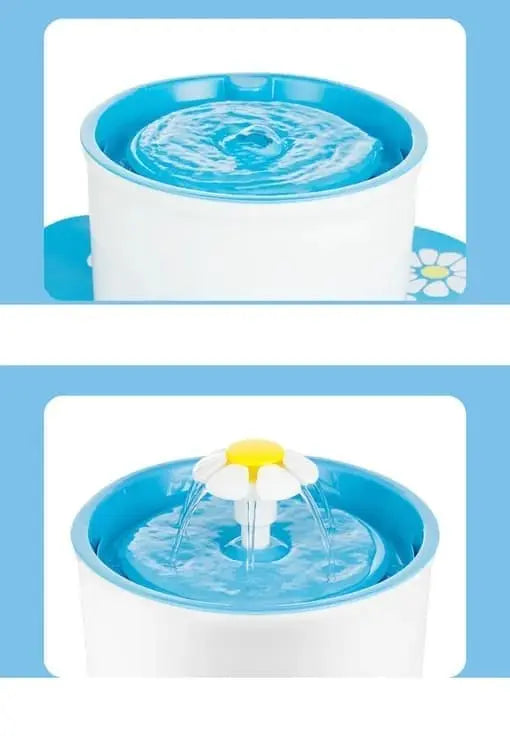 1.6L Pet Water Fountain for Cats and Dogs, Round, 15.5 x 15.5 x 10.5cm, Blue Wholesale Hub