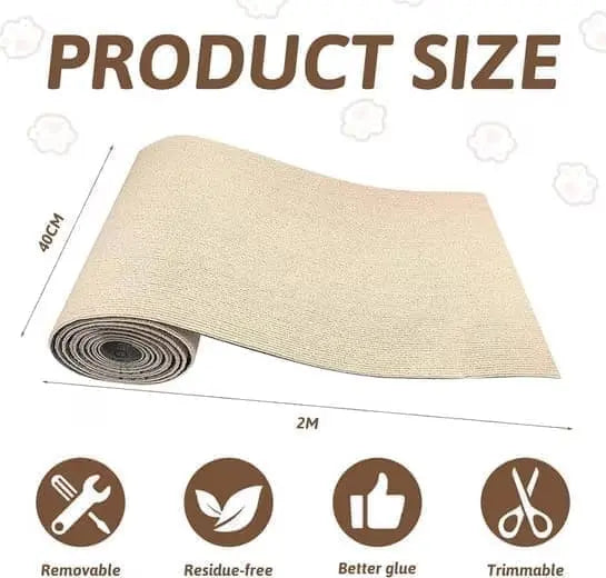Self-adhesive cat scratching board wall and sofa protector DIY corner mat for cats, 40cm x 200cm, compatible with Wood Wholesale Hub