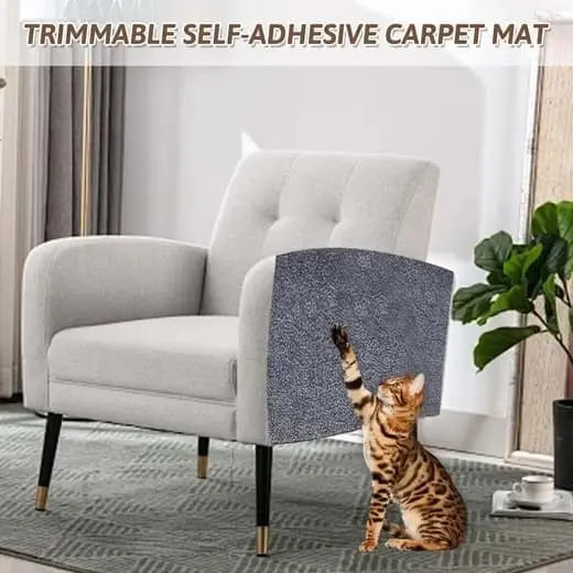 40cm x 200cm Self-Adhesive Cat Scratching Board, Wall and Sofa Protector, DIY Corner Mat for Cats, Dark Gray Wholesale Hub