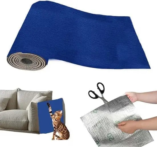 40cm x 200cm Self-Adhesive Cat Scratching Board Wall Protector for Sofa and Corners, Dark Blue DIY Cat Scratching Mat Wholesale Hub