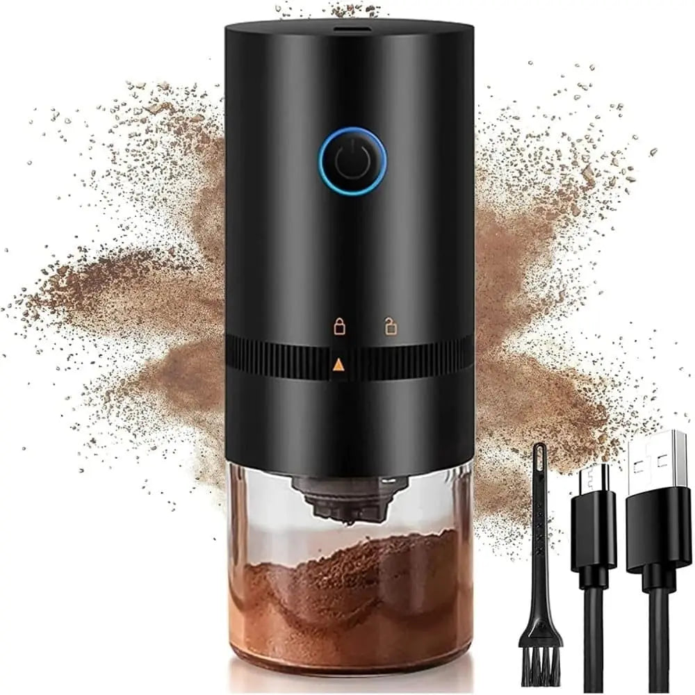 Portable USB Coffee Grinder for Espresso Automatic Grinding Travel Home and Camping, Black Wholesale Hub