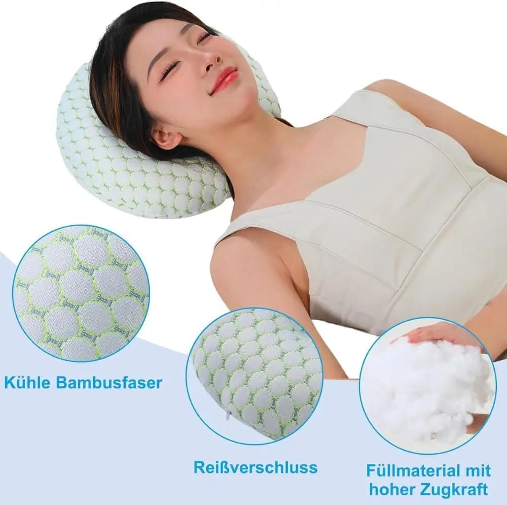 Orthopedic Pillow with Ear Holes for Side Sleeping, Super Microfiber Bamboo Fiber Perforated Pillow, Comfortable and Ear-Friendly, Wood Wholesale Hub