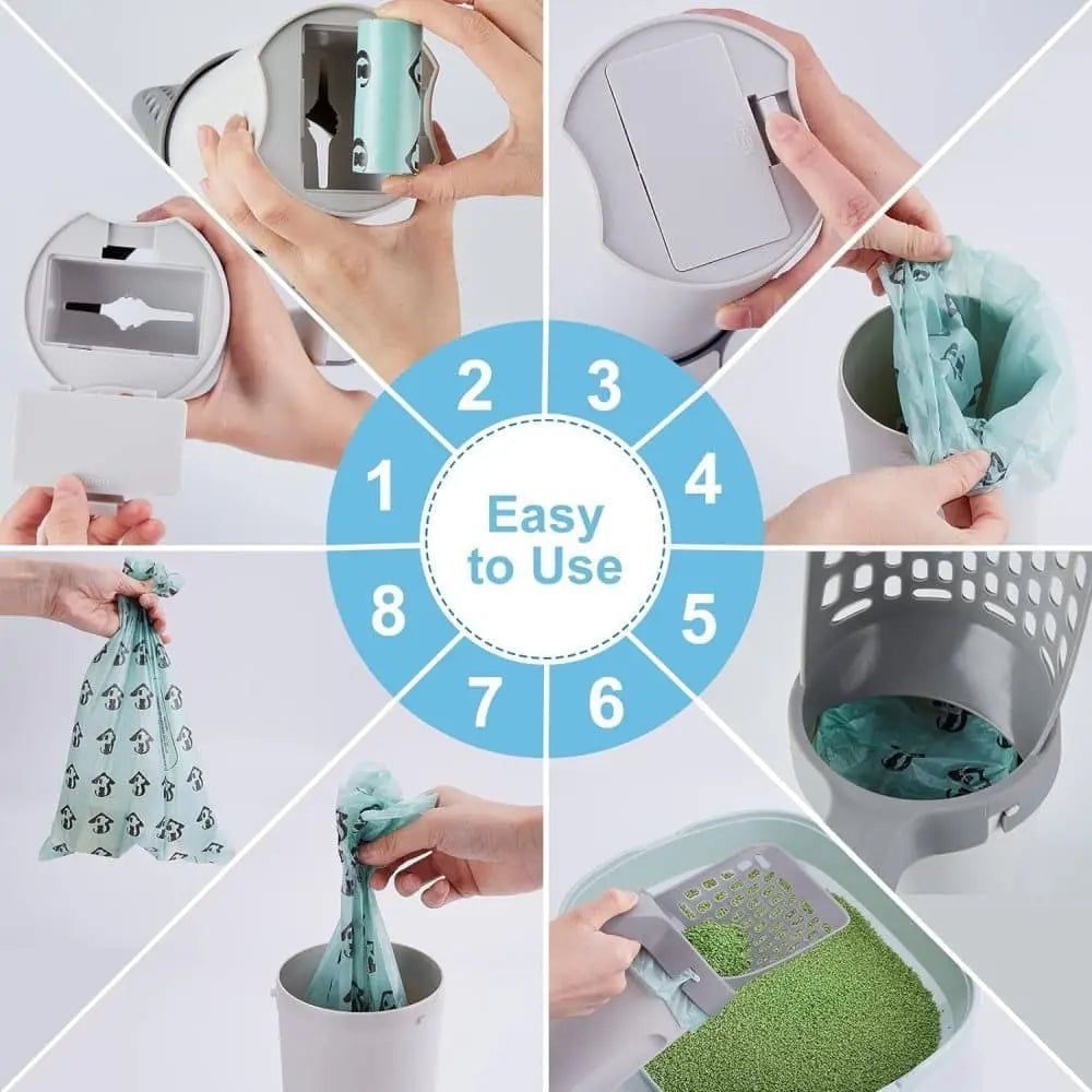 2-in-1 Litter Box Scoop with Holder and Waste Bags, Non-Slip Durable Pet Cleaning Tool Wholesale Hub
