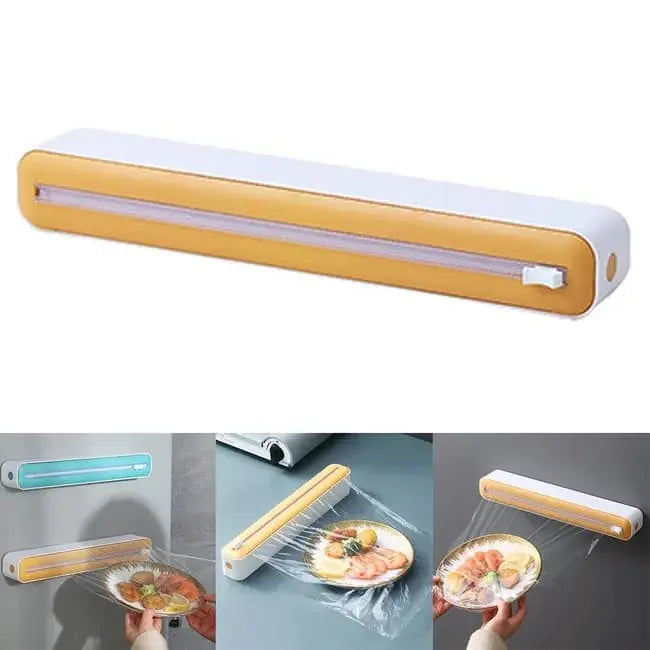 36 Pcs Aluminum Foil Cutter Holder, Yellow Plastic and Aluminum Foil Dispenser, 36x7x5cm Wholesale Hub