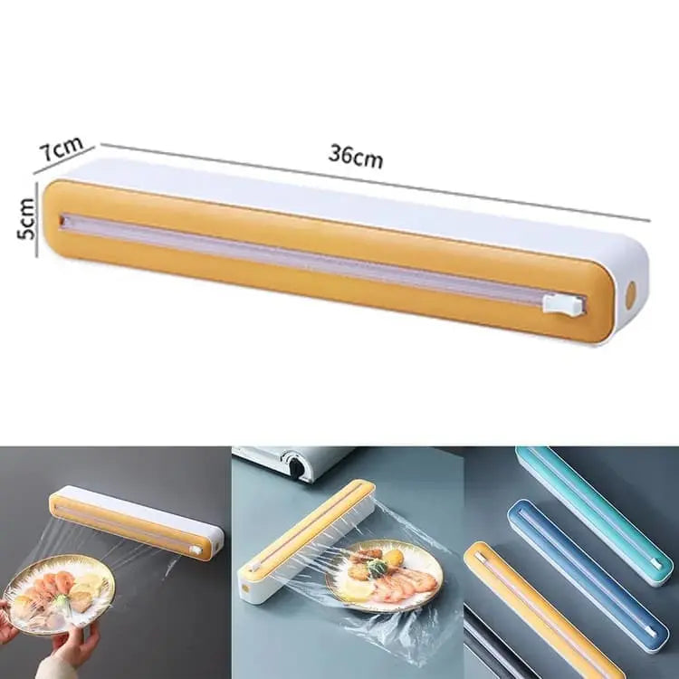 36 Pcs Aluminum Foil Cutter Holder, Yellow Plastic and Aluminum Foil Dispenser, 36x7x5cm Wholesale Hub
