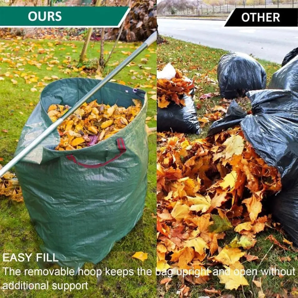 5000L Large Capacity Garden Bags with Handles, Self-Standing and Robust for Leaves Lawn Hedges and Garden Waste, 80 x 100cm Wholesale Hub