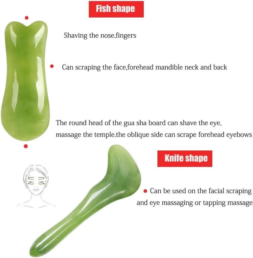 7-piece Gua Sha Set, Resin Facial and Body Massage Tool for Face Legs Back, Green Wholesale Hub
