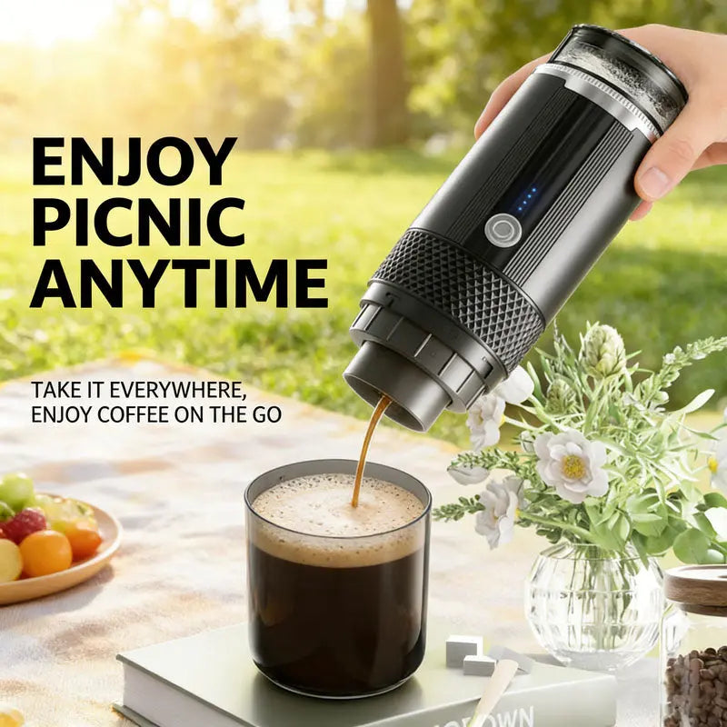 Portable Handheld Coffee Maker, compatible with K Cup Capsules and Ground Coffee, Manually Operated for Camping Travel Wholesale Hub
