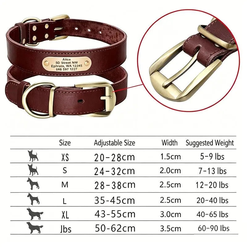 Premium Genuine Leather Dog Collar/Durable Real Leather Adjustable Collars For Male Female(S,Dark brown) Wholesale Hub