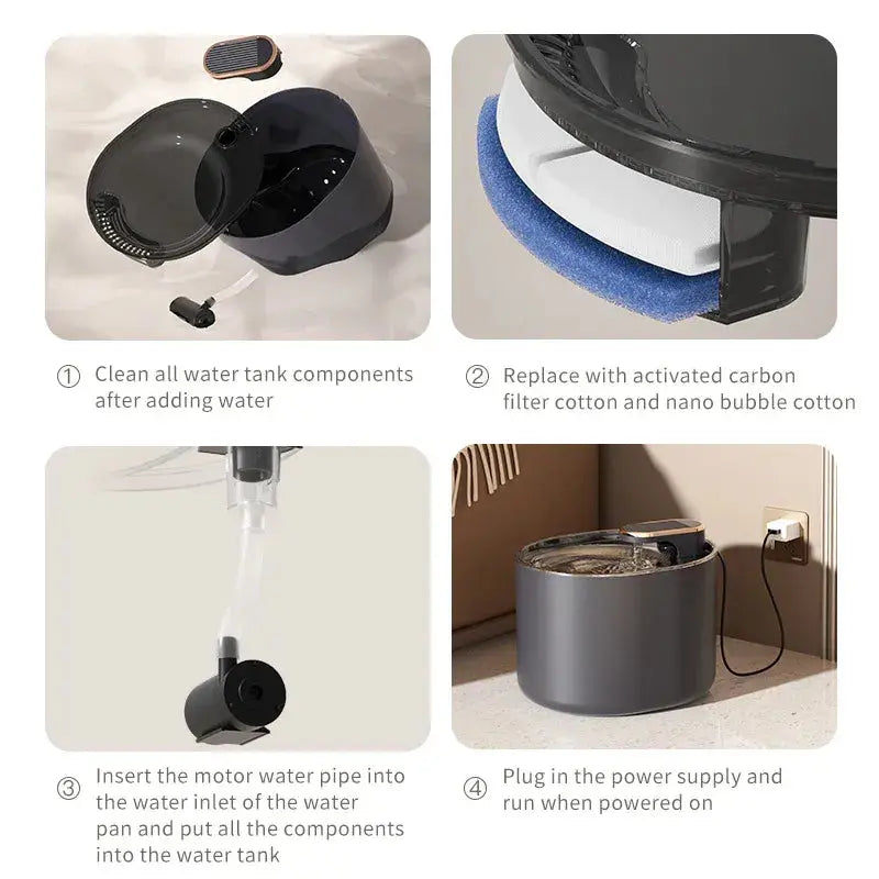 Automatic Cat Water Fountain USB Water Feeder Bowl with 6 Filter Cartridges, Ore White, Regular Edition Wholesale Hub