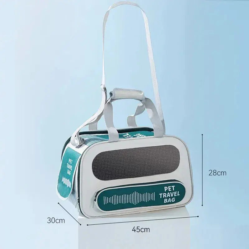Pet Travel Bag Soft Sided Mesh Carrier Breathable Collapsible, Green Wholesale Hub
