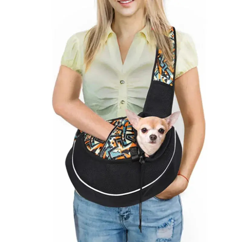 Small Pet Carrier Sling Crossbody Bag for Cats and Dogs, Orange, S Wholesale Hub