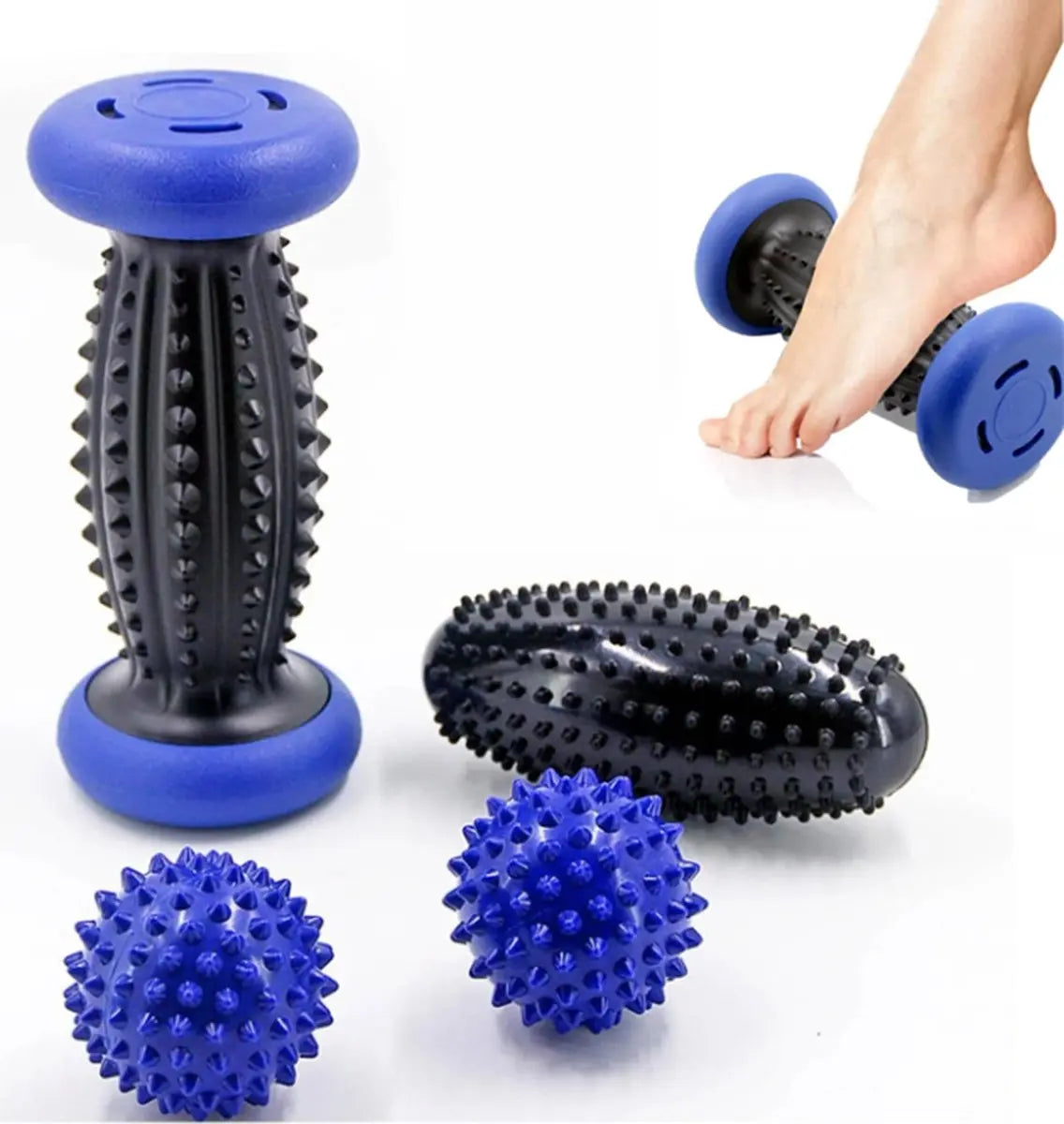Foot Massage Roller - With 3 x Massage Balls - Foot Massage - Foot Reflexology - Plantar Fasciitis - Foot Roller - Massage Ball - Foot Massage - Massage Roller - Trigger Point Ball - Foot Massage Device - Foot Roller - Feet Massage Muscle Fascia Release B Wholesale Hub