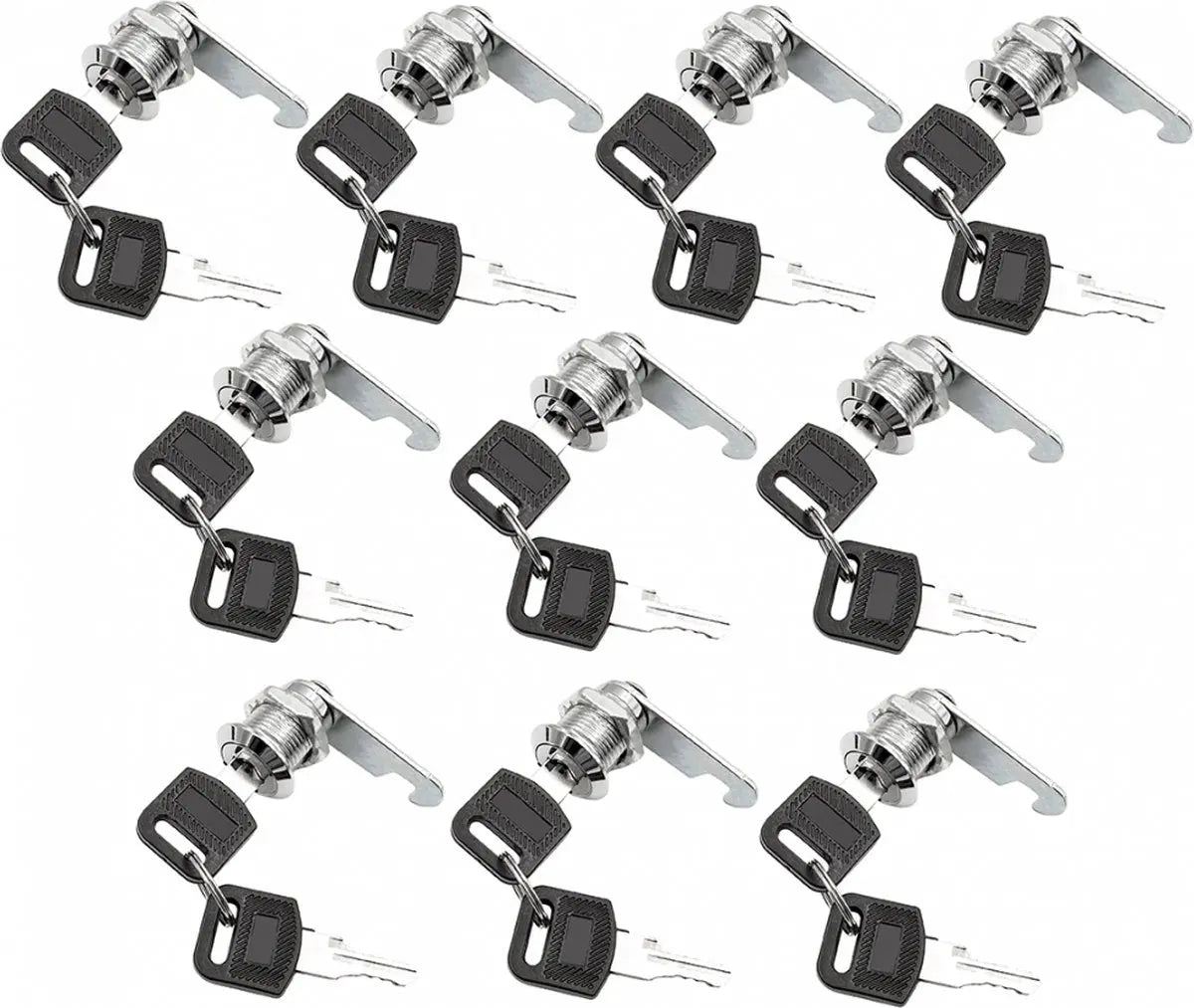 Tilt Lock - 10 Pieces - Locker Lock - Letterbox Lock - 16 mm - Includes 20 Keys - Furniture Lock - Drawer Lock - Small Lock with Keys - Sturdy Letterbox Lock - Protect Your Privacy - 10-Piece Value Set Wholesale Hub