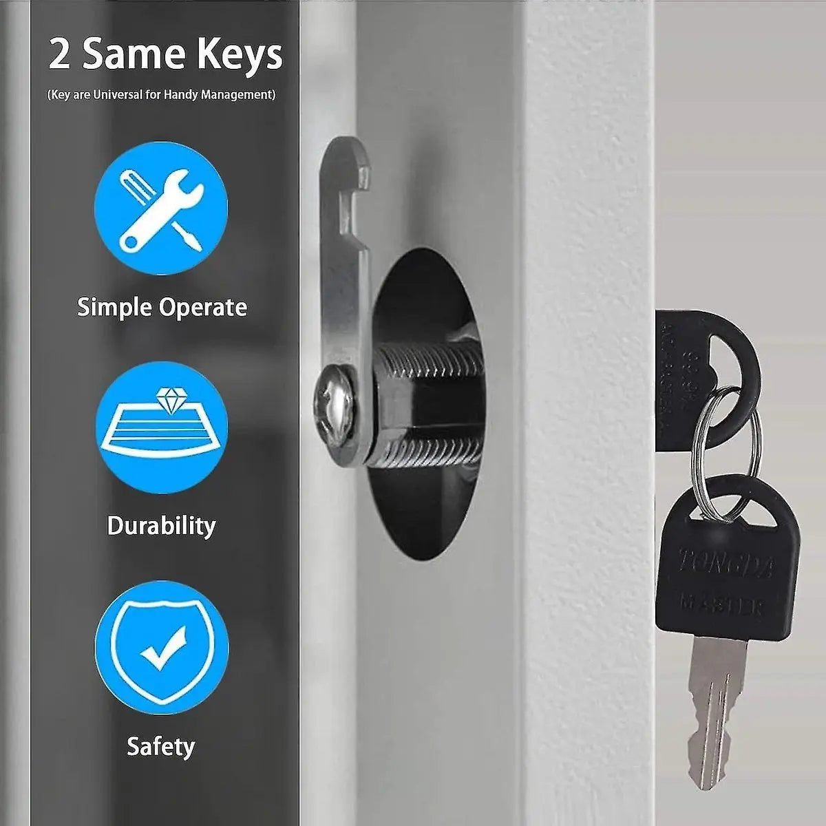 Tilt Lock - 10 Pieces - Locker Lock - Letterbox Lock - 16 mm - Includes 20 Keys - Furniture Lock - Drawer Lock - Small Lock with Keys - Sturdy Letterbox Lock - Protect Your Privacy - 10-Piece Value Set Wholesale Hub
