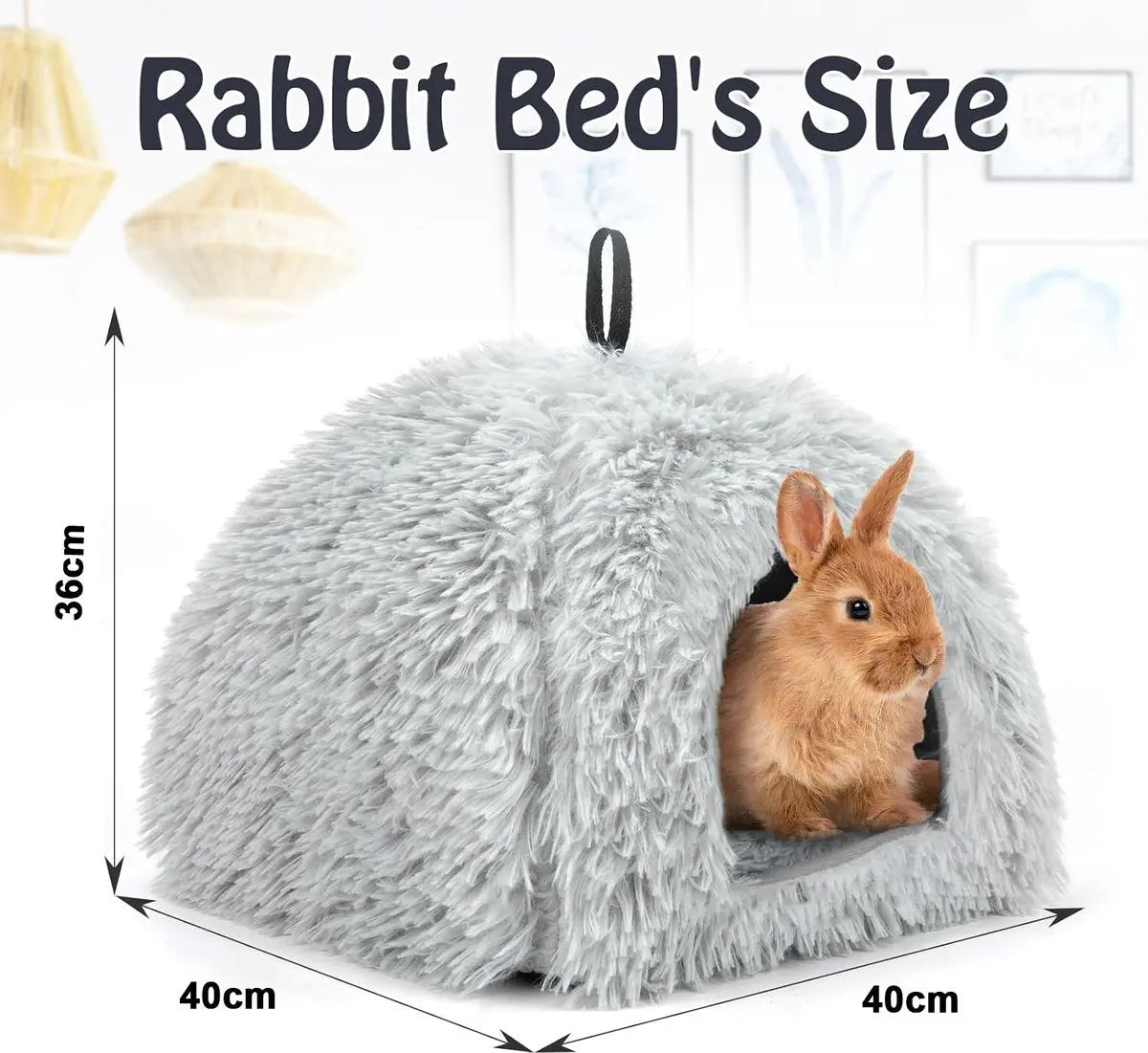 Cat Basket - Rabbit House - Cat House - Plush - Warmth - 40x40x37 CM - Rodent - Cat Bed - Kitten Basket - Animal House - Cat Cushion - Cat Den - Cat Houses - Cat Cave - Brown - Comfortable & Soft - For Rabbits, Cat, Guinea Pigs, Hamsters, Puppies Wholesale Hub