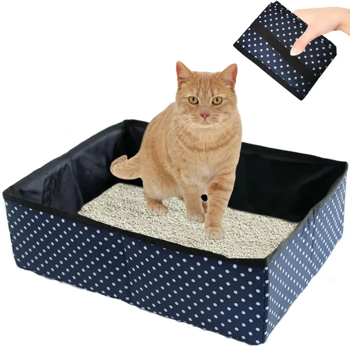Litter Box - Portable Litter Box - Litter Boxes - 40 x 30 x 13 Cm - Foldable - Travel Litter Box - Waterproof & Non-Slip - Cat Toilet for Going Out - Travel - Durable - Easy to Clean Wholesale Hub