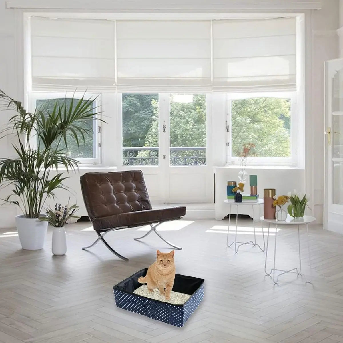 Litter Box - Portable Litter Box - Litter Boxes - 40 x 30 x 13 Cm - Foldable - Travel Litter Box - Waterproof & Non-Slip - Cat Toilet for Going Out - Travel - Durable - Easy to Clean Wholesale Hub