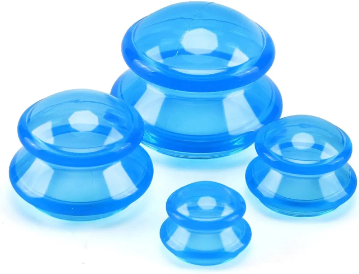 Cellulite cups - Cupping set of 4 pieces - Cupping cups - Full body - Cellulite Massage Device - Vacuum Silicone Cupping set - Cellulite Massage Cupping Cups - Anti-Cellulite - for Masseur and Home Use - Blue Wholesale Hub