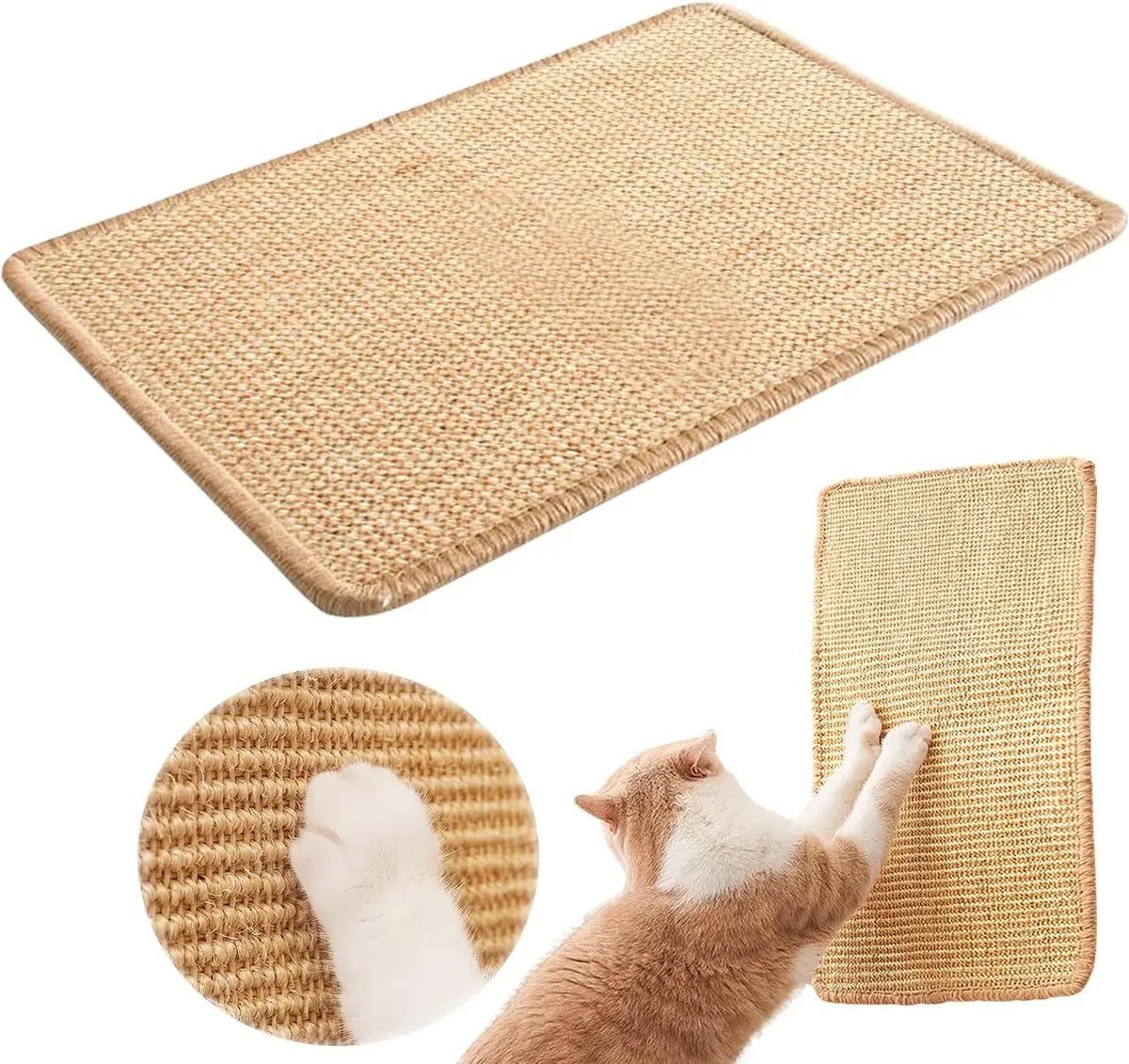 Sisal Cat Scratching Mat - Furniture Protection Against Scratching - Scratch Protection For Tables And Chairs - Easy To Apply - For Protecting Sofas, Carpets, Walls - For Sofa, Furniture And Door - 50x25 Cm - 1 Piece Wholesale Hub