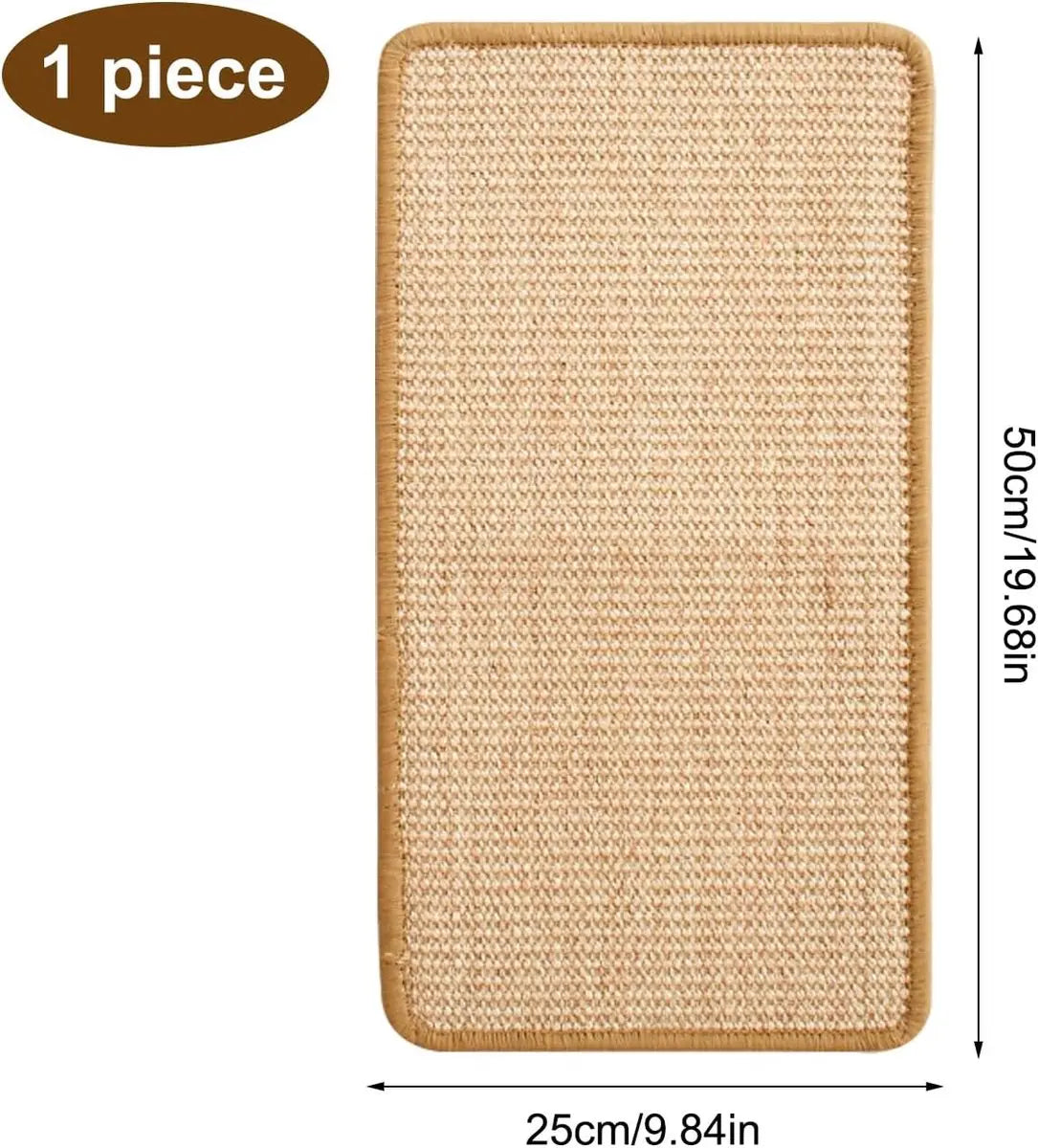 Sisal Cat Scratching Mat - Furniture Protection Against Scratching - Scratch Protection For Tables And Chairs - Easy To Apply - For Protecting Sofas, Carpets, Walls - For Sofa, Furniture And Door - 50x25 Cm - 1 Piece Wholesale Hub