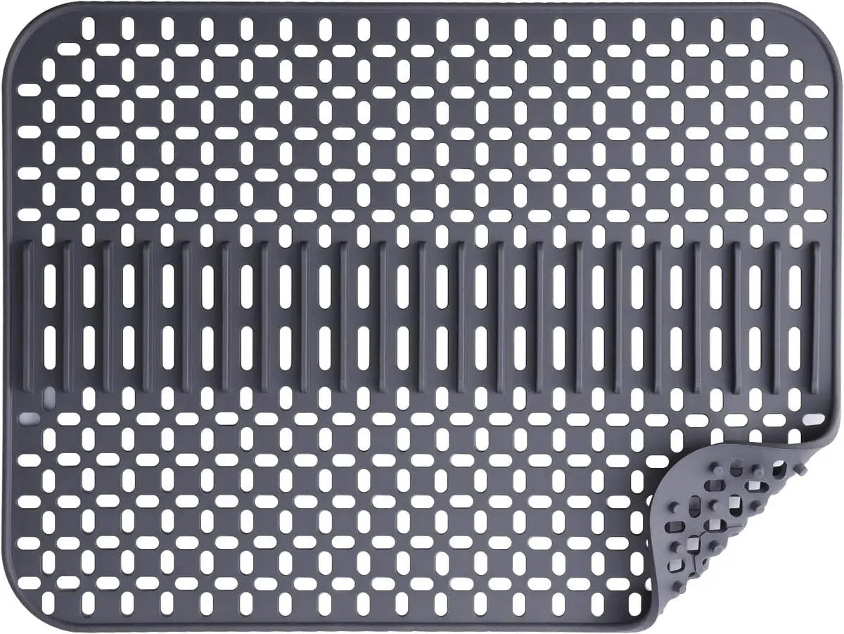 Silicone sink mat - sink protection - 1 piece - dark grey - 43x32 cm Wholesale Hub