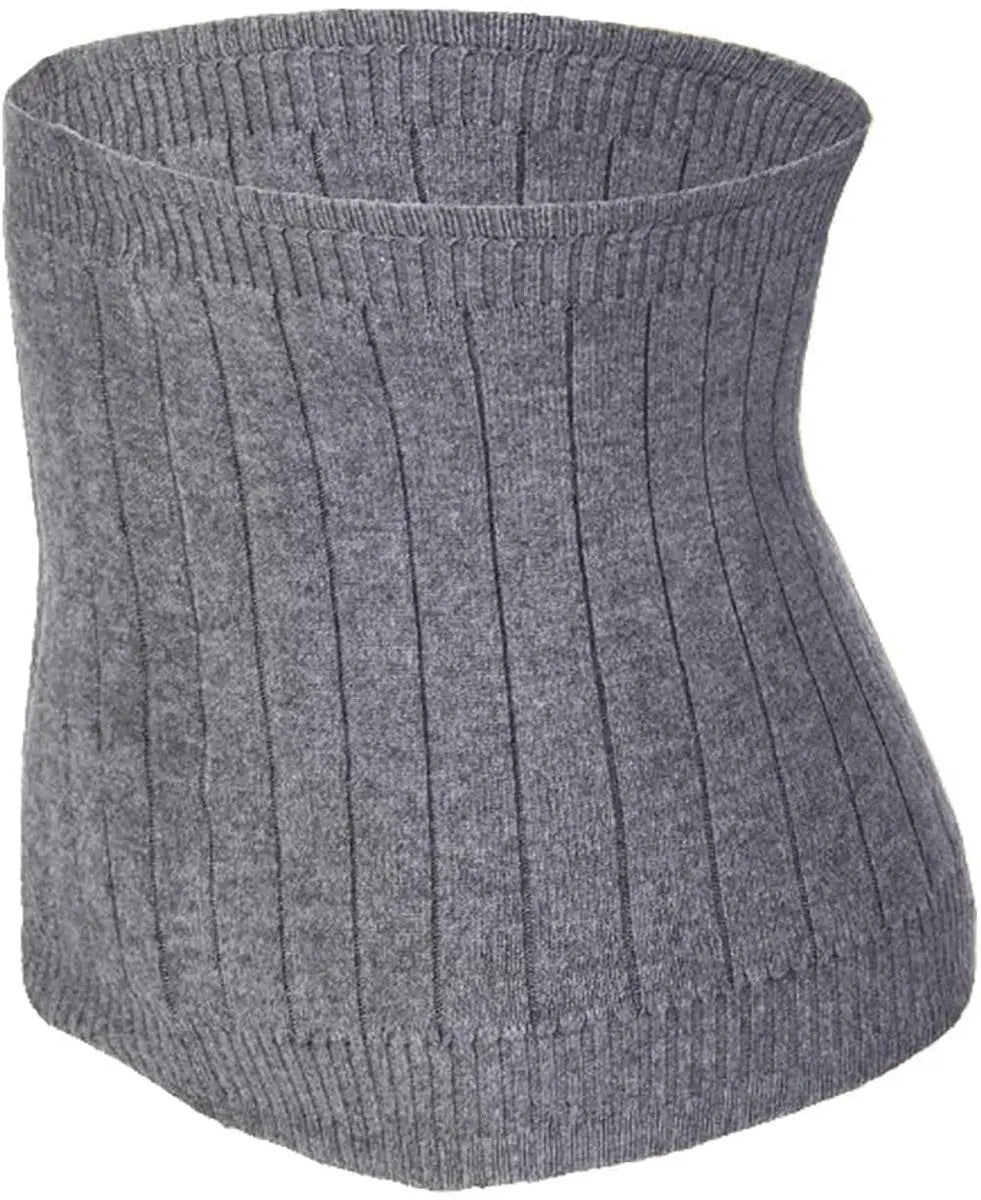 Cashmere heating belt - abdominal and back heating belt - knitted elastic belt - Bodywarmer made of very soft material - Prevents lower back pain - Stay warm in winter - Double-layer padding - Size L - Grey Wholesale Hub