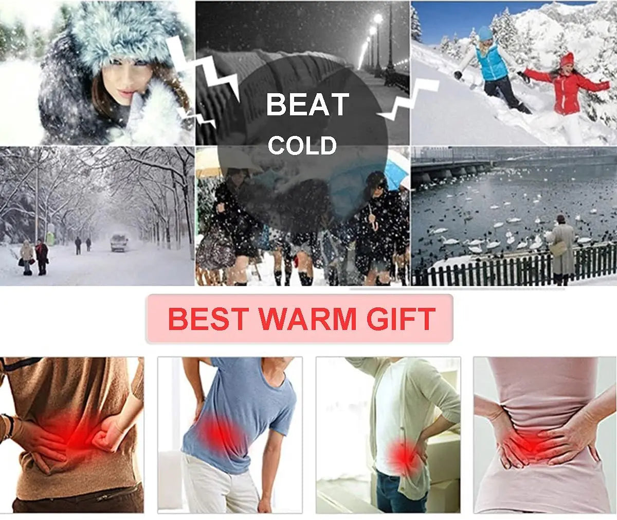 Cashmere heating belt - abdominal and back heating belt - knitted elastic belt - Bodywarmer made of very soft material - Prevents lower back pain - Stay warm in winter - Double-layer padding - Size L - Grey Wholesale Hub