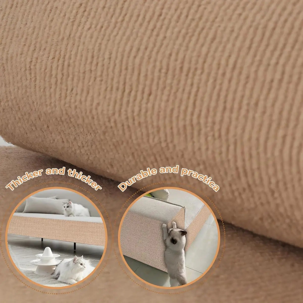 Scratching Post - 40 x 200 Cm - Scratching Mat for Cats - Kitten Toy - Anti-scratch cat sofa protection scratching post - Climbing Wall - Cat Climbing Wall - for furniture, walls, sofas and carpet - Scratching Mat for Sofa - Easy to cut - Self-adhesive - Wholesale Hub