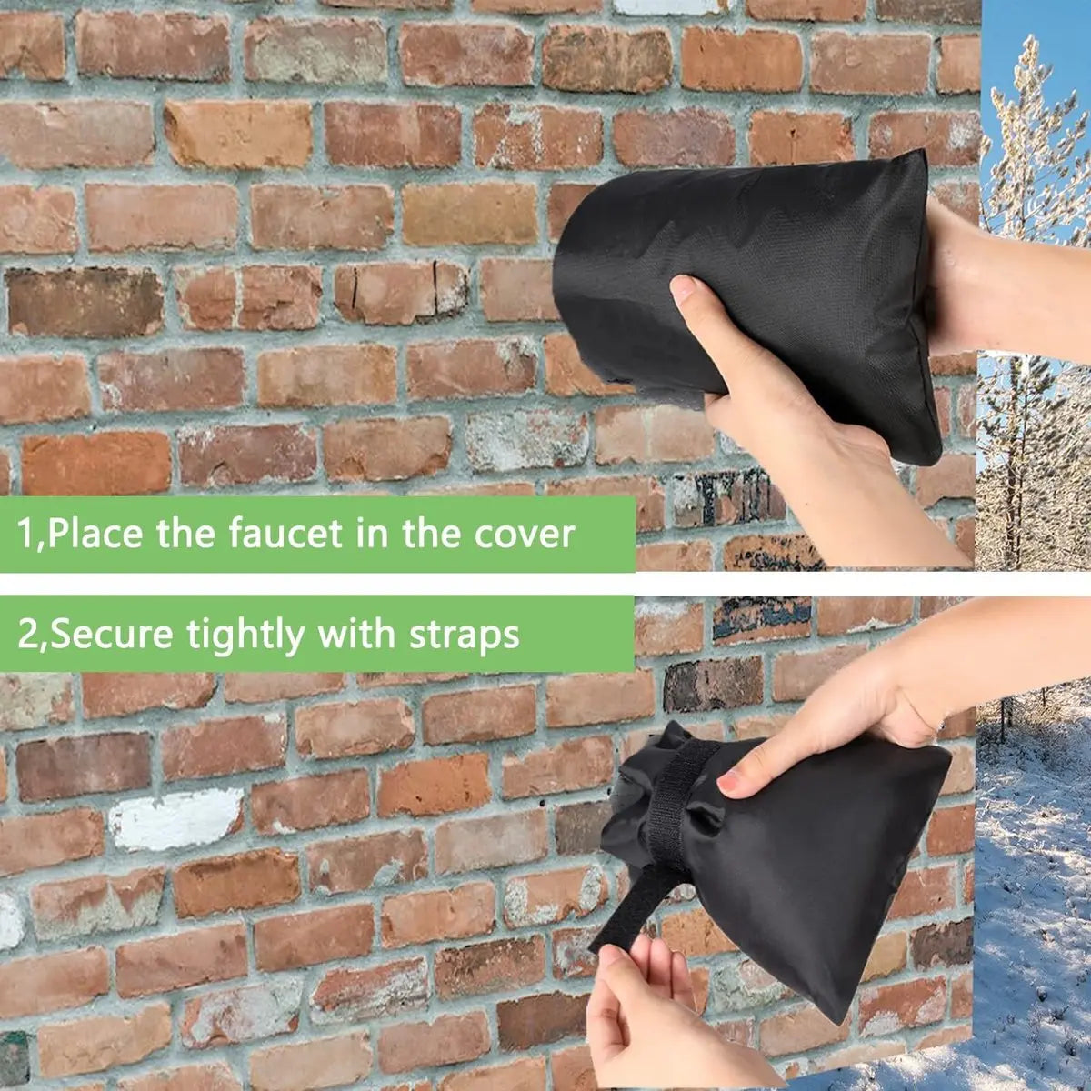 2 Pieces Frost Protection Cover - Frost protection cover for tap - Tap Freeze Cover - Frost-free Outdoor Tap Protection Cover - Outdoor Tap Covers - Frost Protection - Outdoor Tap Cover - Frost Protection for Facade Taps - Frost Cover - Anti-frost - Water Wholesale Hub