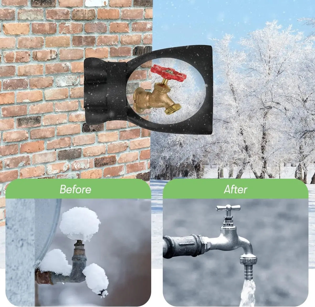 2 Pieces Frost Protection Cover - Frost protection cover for tap - Tap Freeze Cover - Frost-free Outdoor Tap Protection Cover - Outdoor Tap Covers - Frost Protection - Outdoor Tap Cover - Frost Protection for Facade Taps - Frost Cover - Anti-frost - Water Wholesale Hub