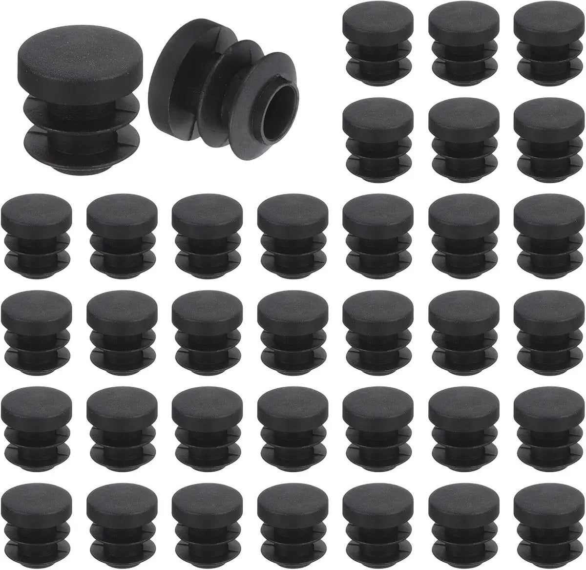 32 pieces - Furniture mats - 19 mm - furniture legs - furniture leg pads - round plastic plugs - end caps for pipes - furniture glides - for tables and chairs - black chair leg protectors - for hardwood floor tiles - black Wholesale Hub