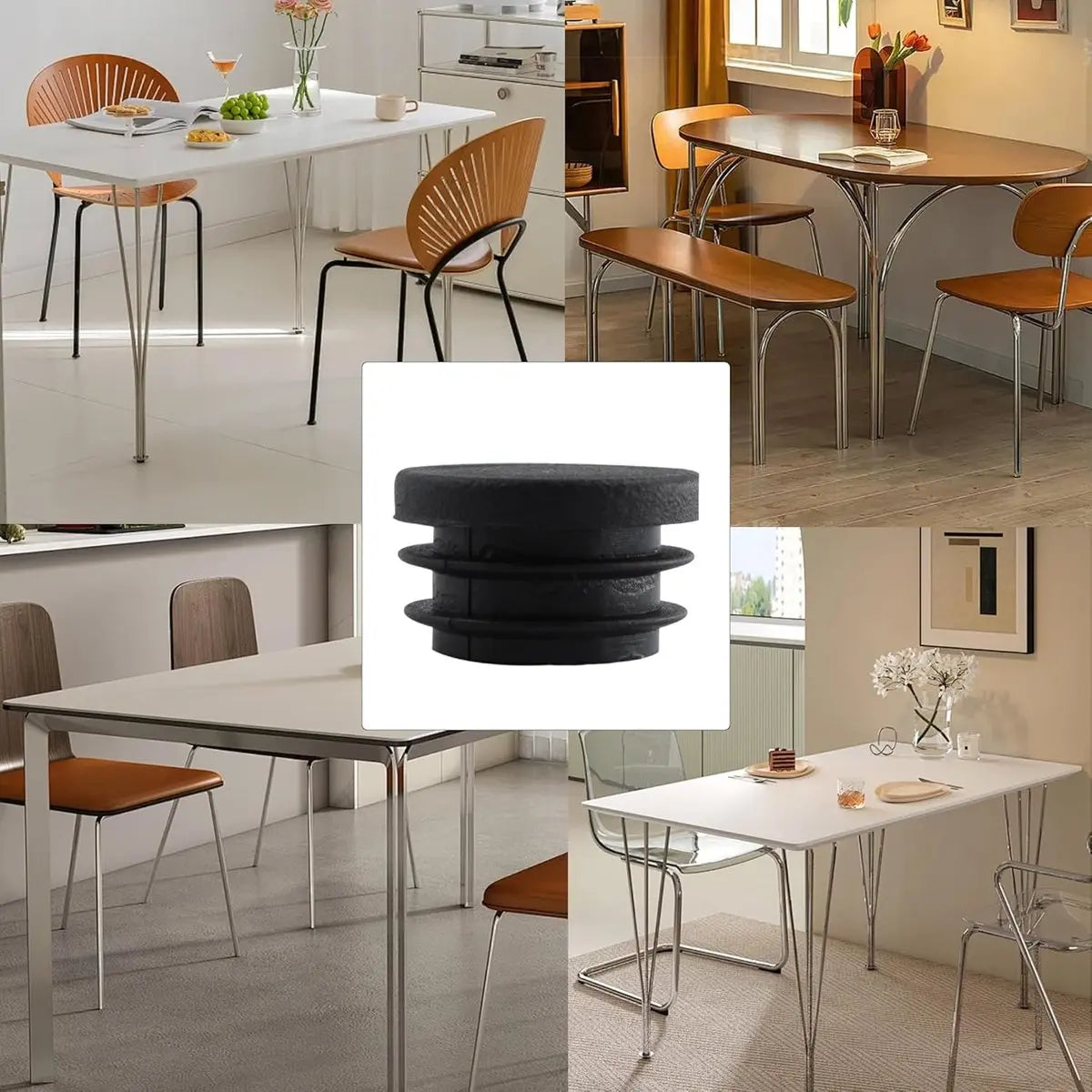32 pieces - Furniture mats - 19 mm - furniture legs - furniture leg pads - round plastic plugs - end caps for pipes - furniture glides - for tables and chairs - black chair leg protectors - for hardwood floor tiles - black Wholesale Hub