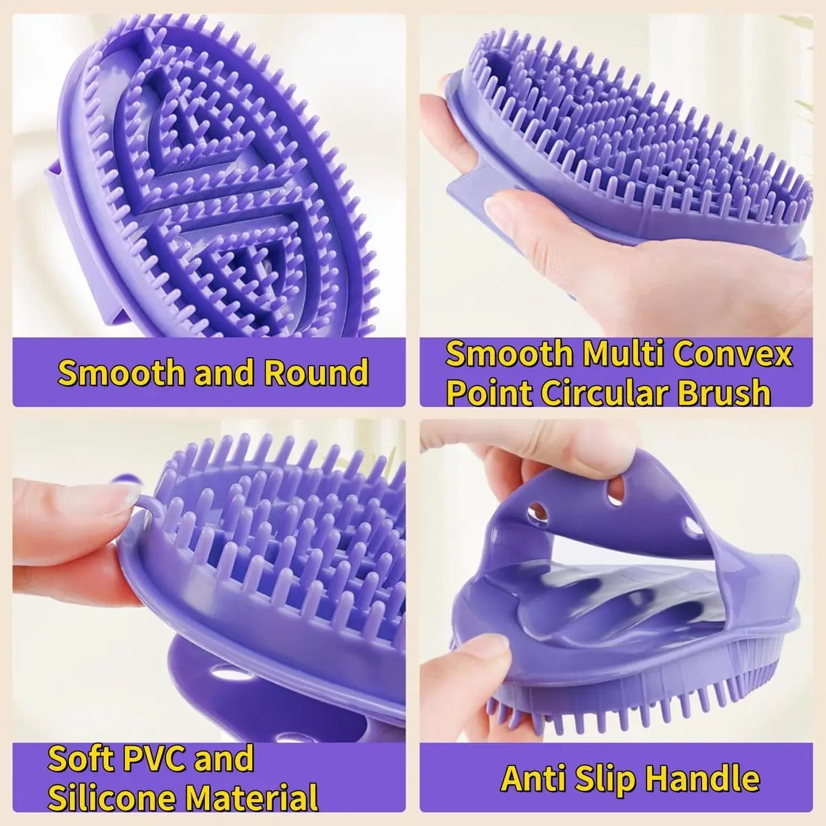 pieces - Massage Brush - Meridian Pressure Brush - Dry Brushing - Essential Oil Brush - Bath Brush - Body Scrub Bath Body Brush - SPA Massager - for Meridian Scalp Full Body Relaxation Massage, relieves muscle tension - Purple Wholesale Hub