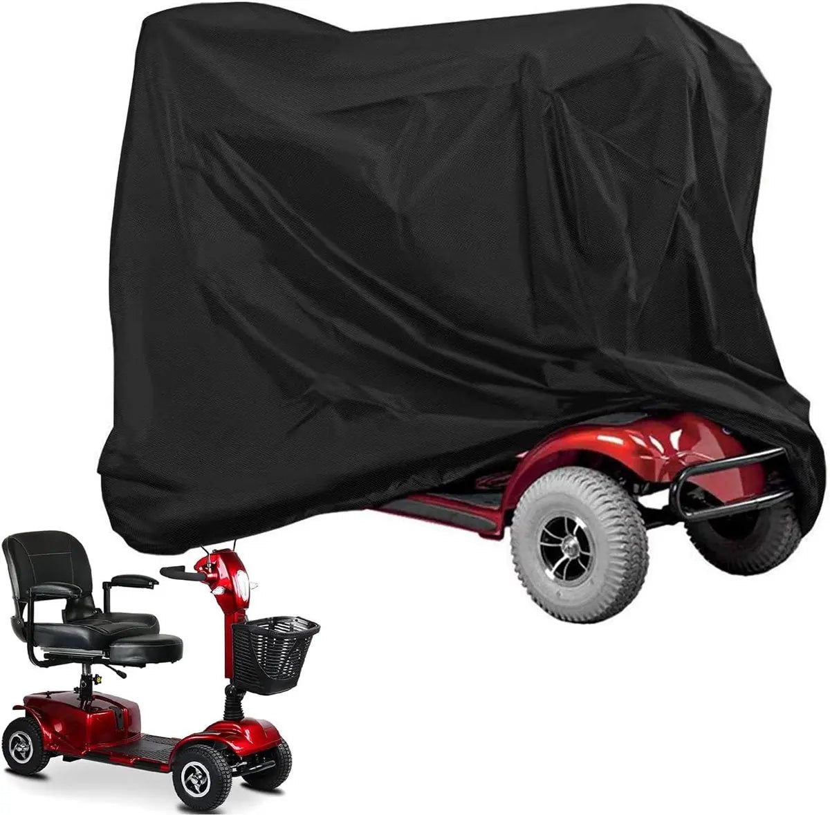 Mobility Scooter Protective Cover - Mobility Scooter Cover - Cover for mobility scooter - Mobility Scooter Cover - waterproof wheelchair cover for storage - Waterproof Cover - Rain Cover - Protective Cover - Waterproof - 55 "x 26" x 36 " - Black Wholesale Hub