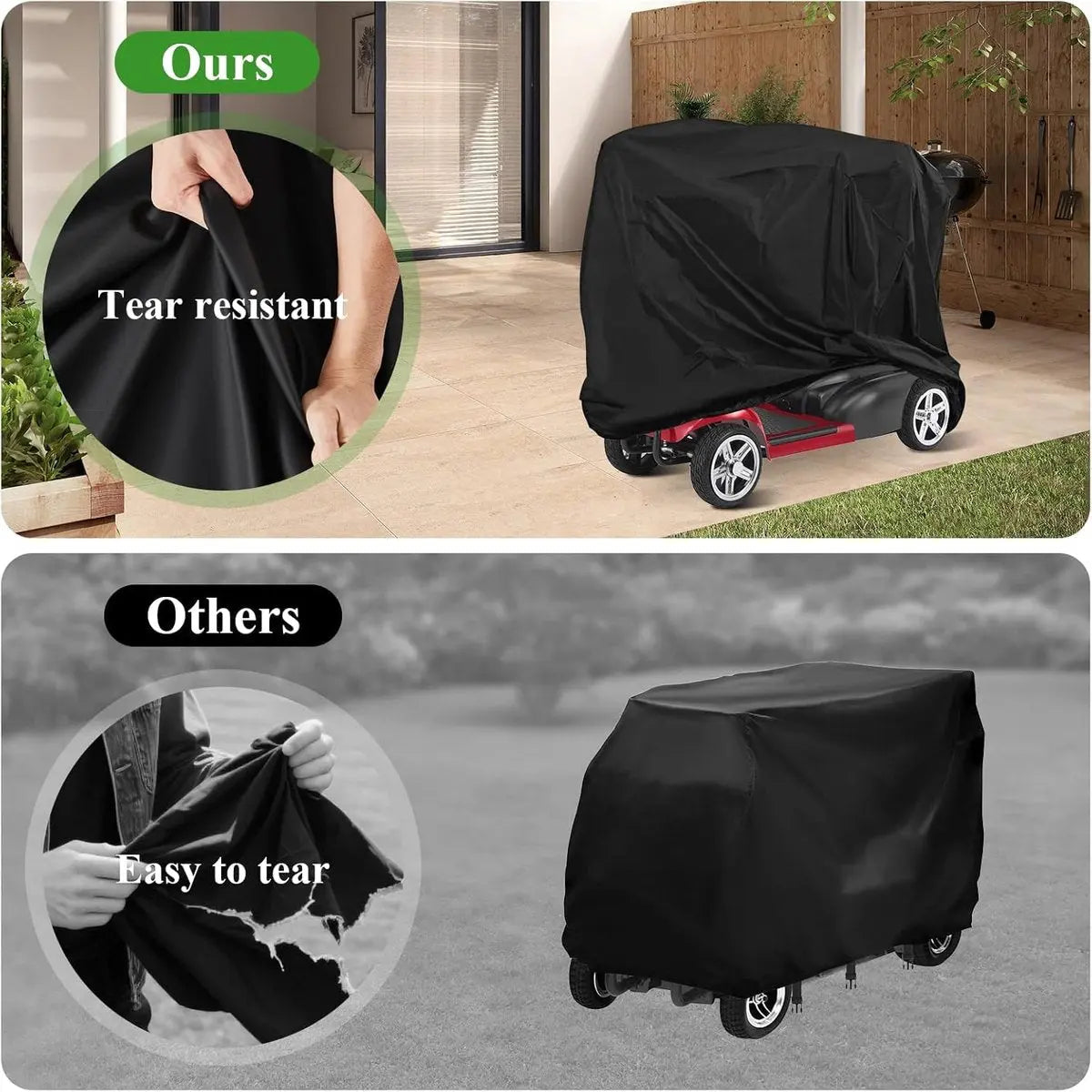Mobility Scooter Protective Cover - Mobility Scooter Cover - Cover for mobility scooter - Mobility Scooter Cover - waterproof wheelchair cover for storage - Waterproof Cover - Rain Cover - Protective Cover - Waterproof - 55 "x 26" x 36 " - Black Wholesale Hub
