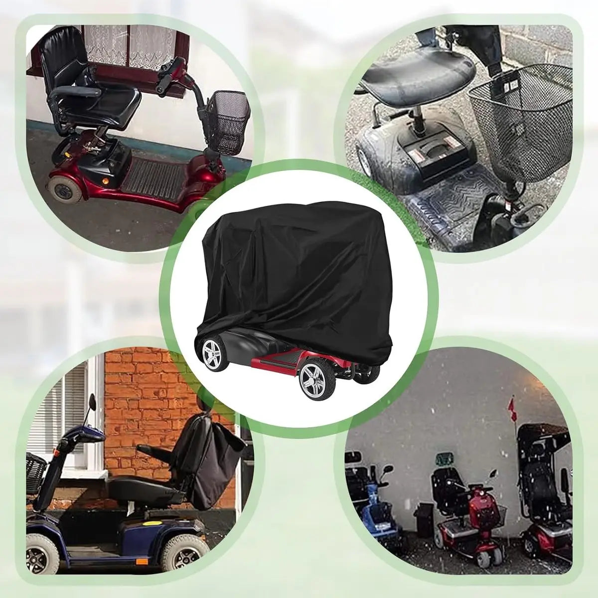 Mobility Scooter Protective Cover - Mobility Scooter Cover - Cover for mobility scooter - Mobility Scooter Cover - waterproof wheelchair cover for storage - Waterproof Cover - Rain Cover - Protective Cover - Waterproof - 55 "x 26" x 36 " - Black Wholesale Hub