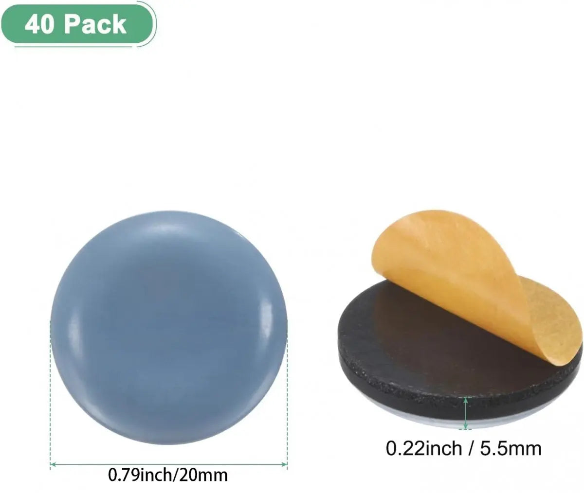 40 pieces - Furniture mats - Teflon furniture glides - Teflon furniture mats - Foot pads for table and chair - floor protectors - easy to move - for chairs, tables, sofas and beds - round - 20*20*5.5 mm Wholesale Hub