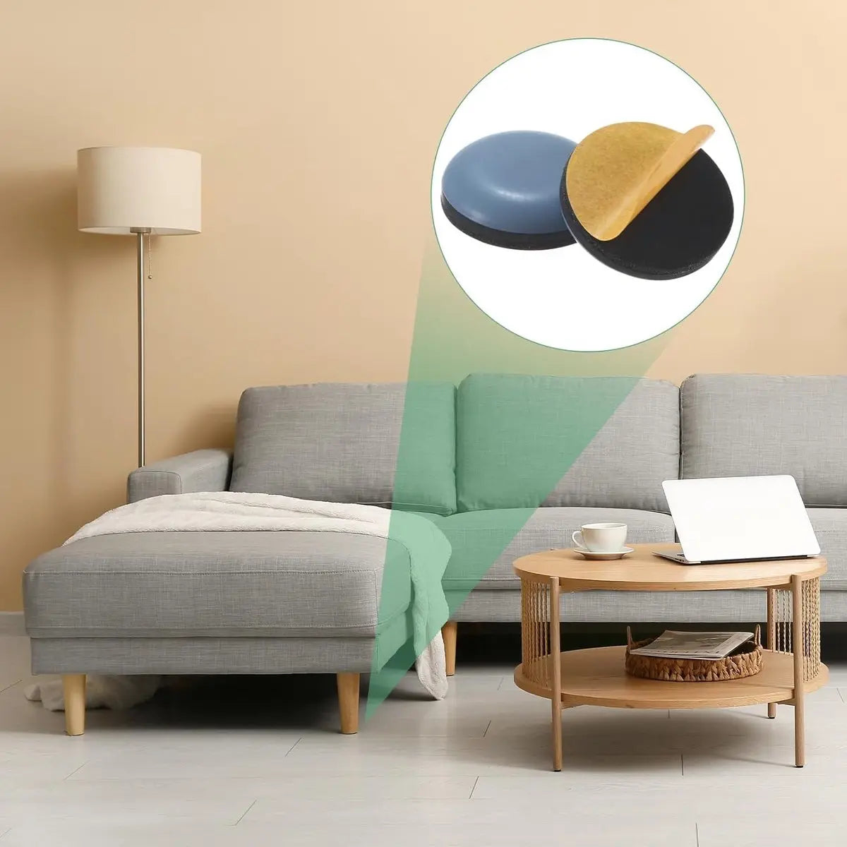 40 pieces - Furniture mats - Teflon furniture glides - Teflon furniture mats - Foot pads for table and chair - floor protectors - easy to move - for chairs, tables, sofas and beds - round - 20*20*5.5 mm Wholesale Hub