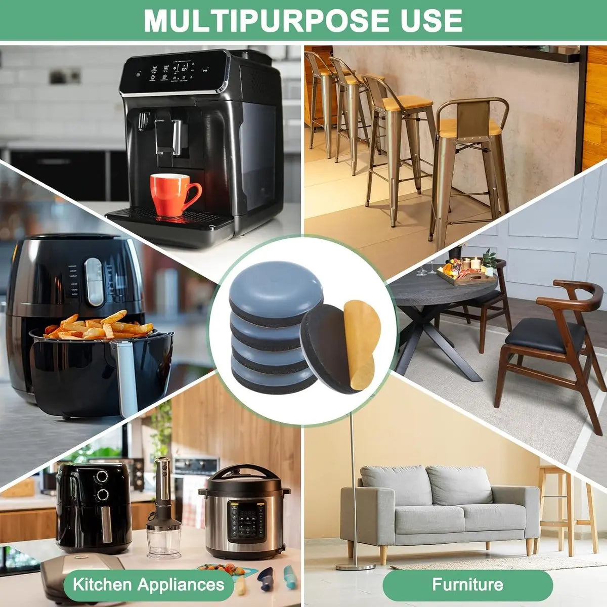 40 pieces - Furniture mats - Teflon furniture glides - Teflon furniture mats - Foot pads for table and chair - floor protectors - easy to move - for chairs, tables, sofas and beds - round - 20*20*5.5 mm Wholesale Hub