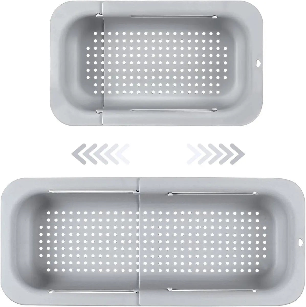 Sink drain basket - Strainer - Washing vegetables and fruit - Draining cooked pasta and drying dishes - Extendable and telescopic - New kitchen accessories for the home - Grey Wholesale Hub