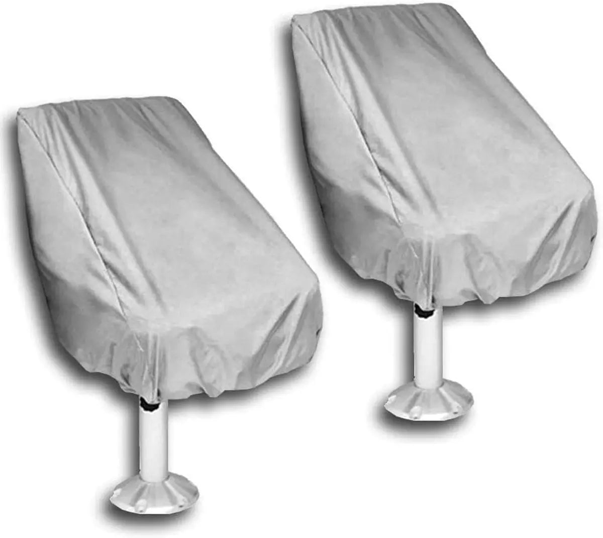 2-Piece Boat Seat Cover - 56 x 61 x 64 cm - made of Oxford fabric - UV protection - weather-resistant - waterproof - dustproof - Dust hood - with adjustable cord, suitable - for most seats - Silver Wholesale Hub