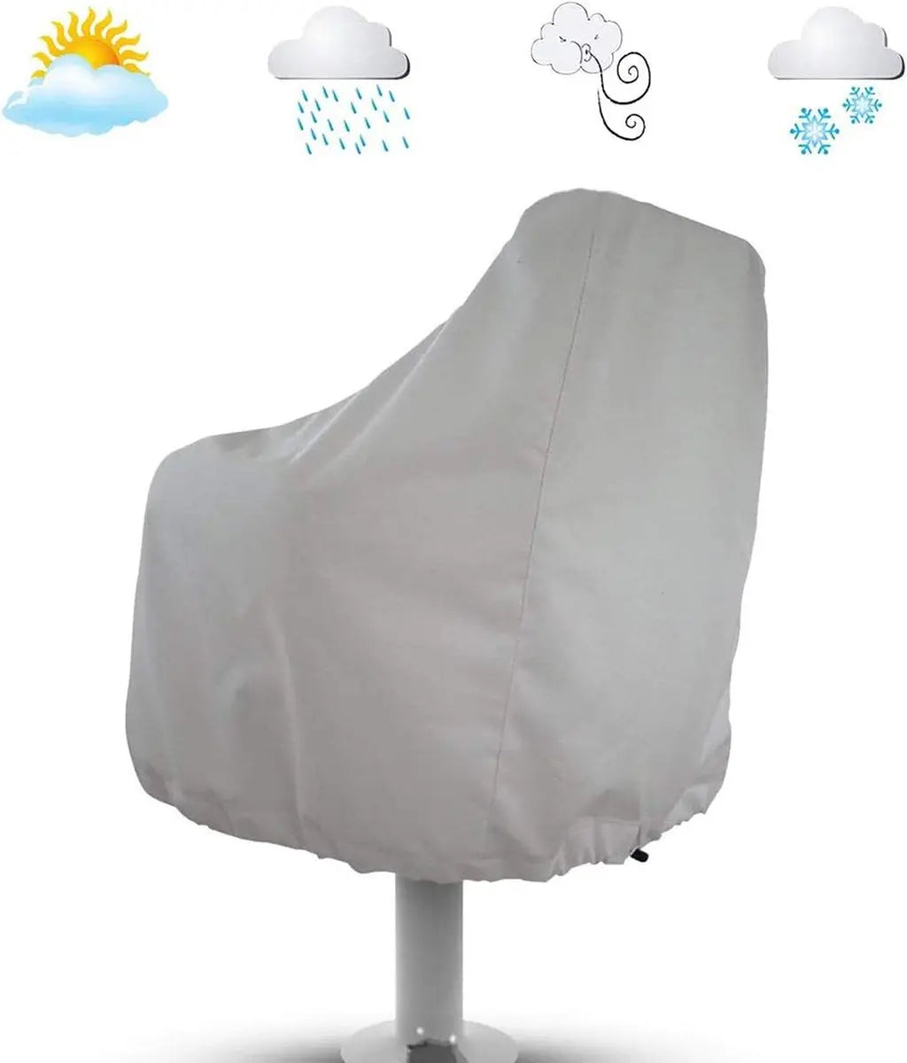 2-Piece Boat Seat Cover - 56 x 61 x 64 cm - made of Oxford fabric - UV protection - weather-resistant - waterproof - dustproof - Dust hood - with adjustable cord, suitable - for most seats - Silver Wholesale Hub