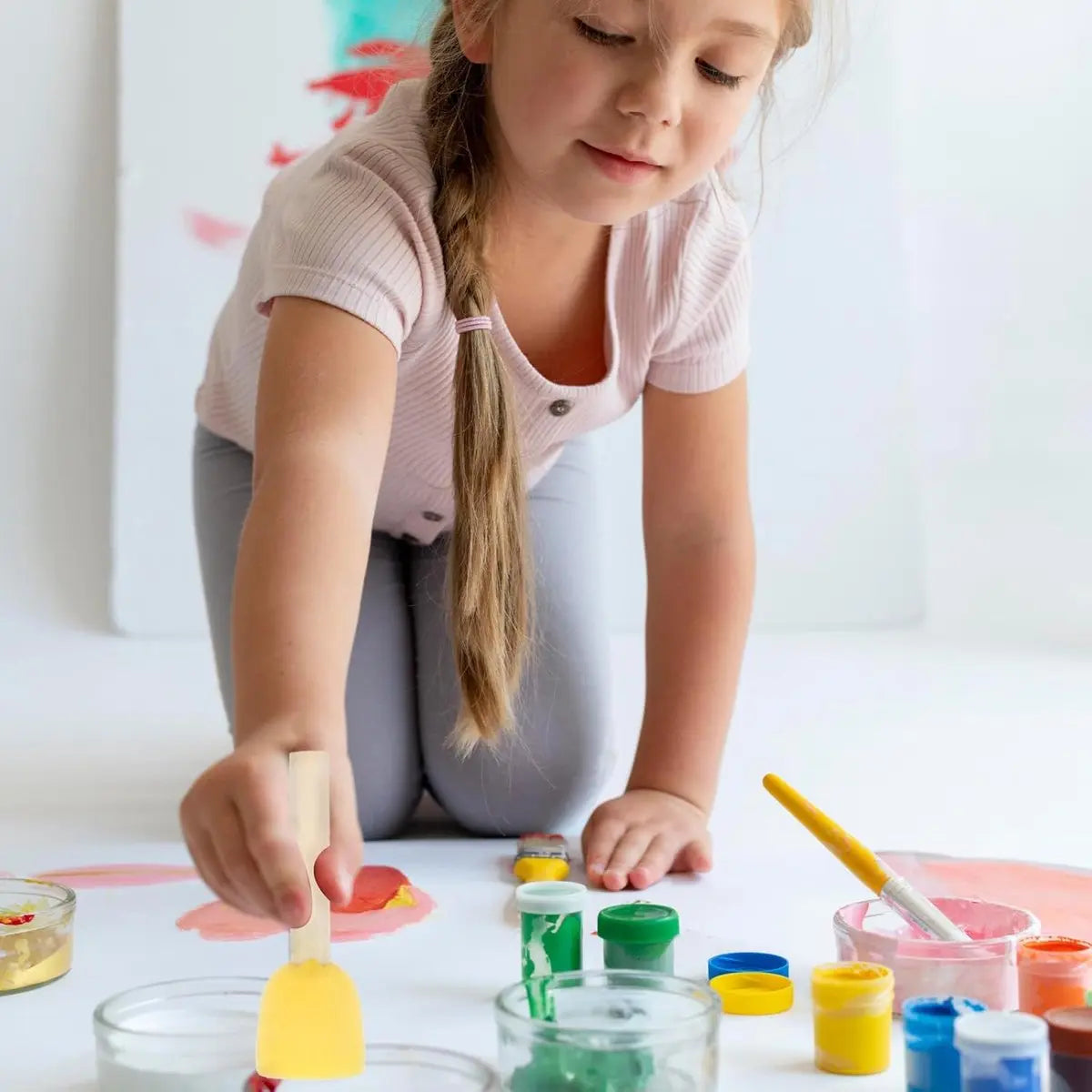 20 pieces - Sponge brushes - Brushes - Paint brushes - Children's Round Sponge Brushes - sponge paint brushes - graffiti painting tools - for children's art and DIY painting - 5 sizes - yellow Wholesale Hub